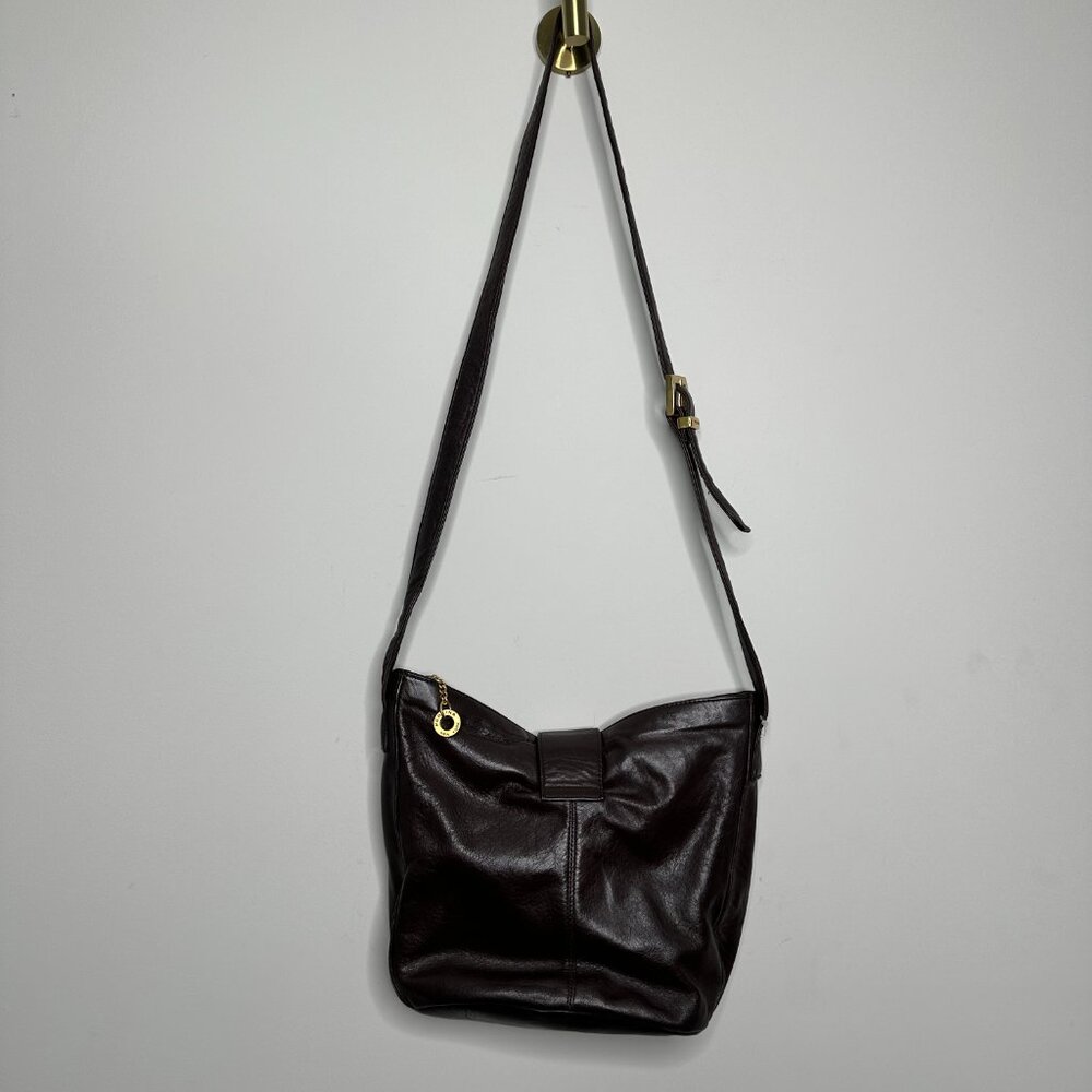 Perlina Brown Leather Bag Gold Hardware - Picture 5 of 6